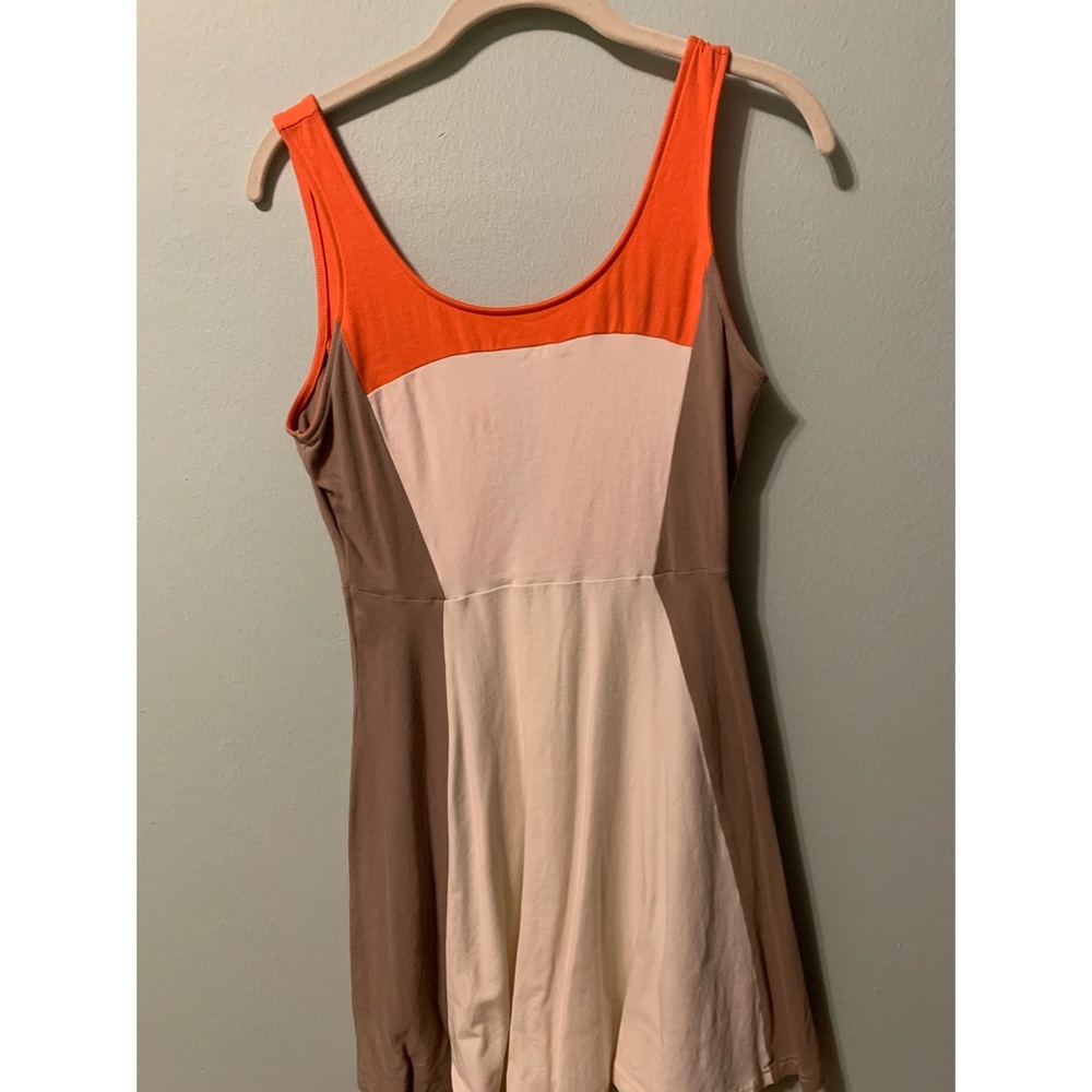 Tri-color midi dress short sleeve